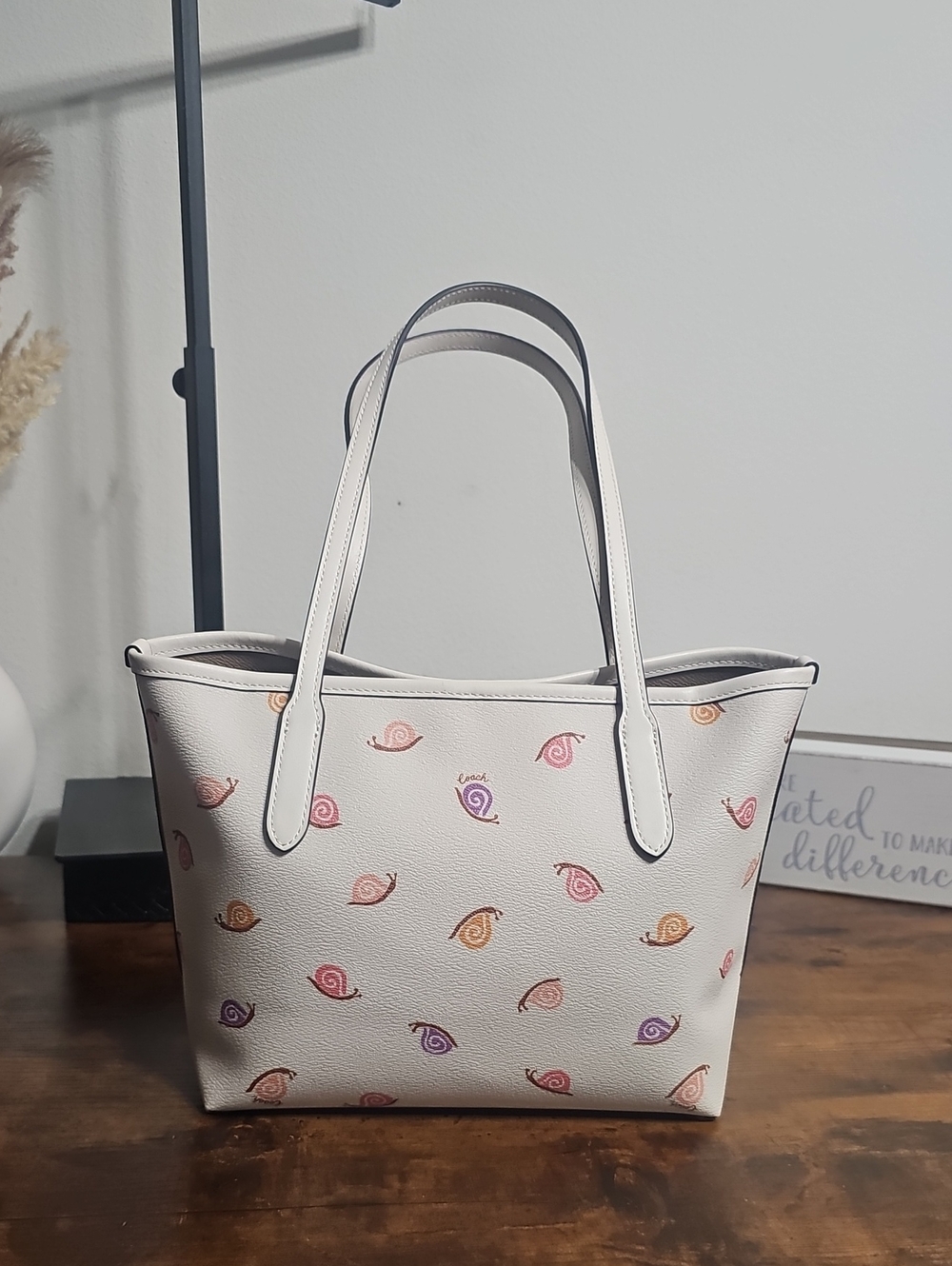 WEEKEND SALE...Coach Small City Tote with Multicolor Shell Motif - Picture 3 of 8